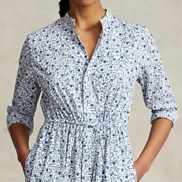 NWT Polo Ralph Lauren Floral Pleated-Hem Drawstring Dress NEW With Tag Size … - Picture 8 of 10